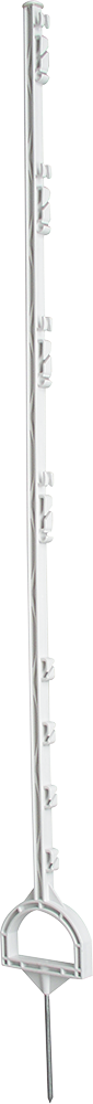 Steigbügelpfahl, weiß, mit Steigbügelfußtritt (10 Stück / Pack)