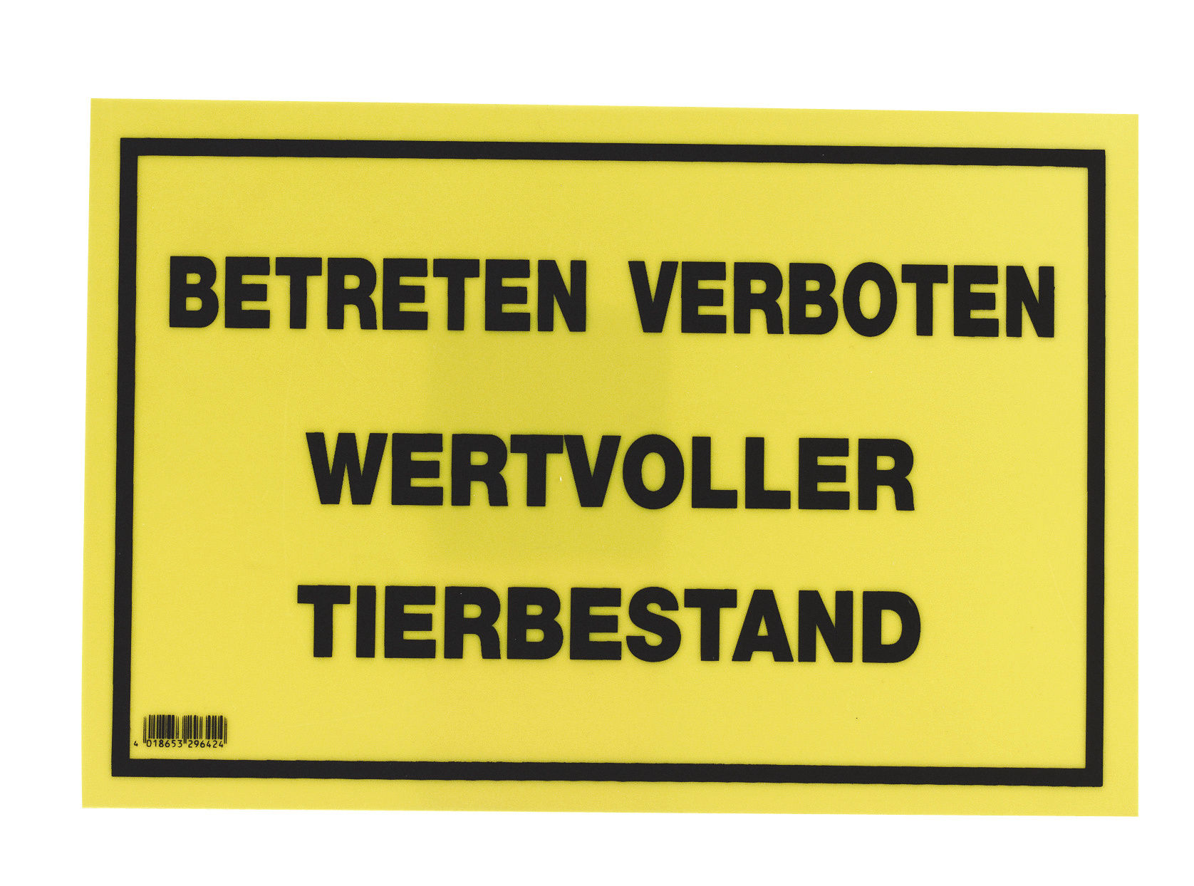 Warnschild 20x30cm, "Betreten verboten - Wertv. Tierbestand"