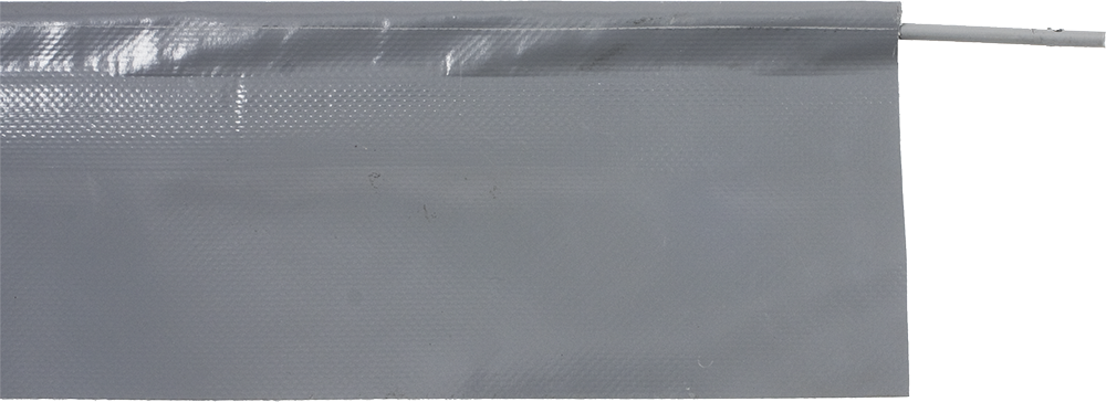 Bodenabschlusslippe mit Kederschnur Farbe grau, per Meter für Zugrolle