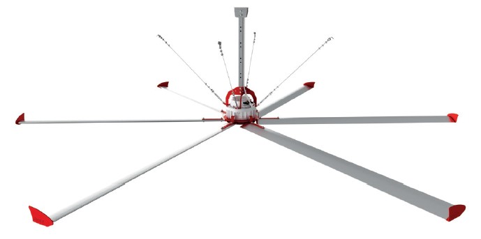 HVLS Ventilator Hurricane 4,0 m, 6 Flügel, IP65