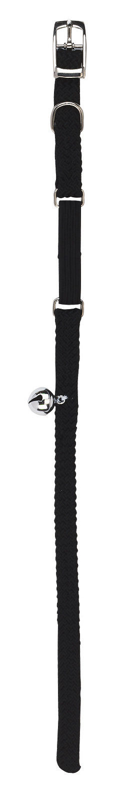Katzenhalsband schwarz, 10mm x 30cm mit Gummizug
