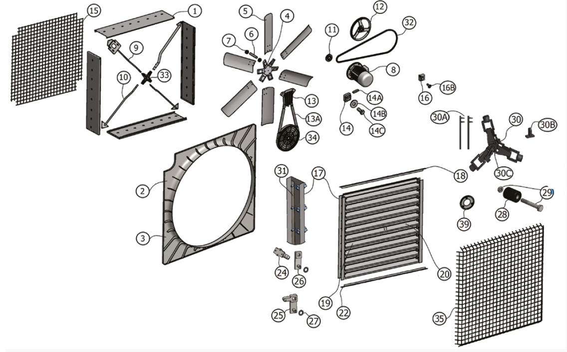 Ventilator für Stall-Lüftung RS in verschiedenen Ausführungen mit Edelstahl-Rotor