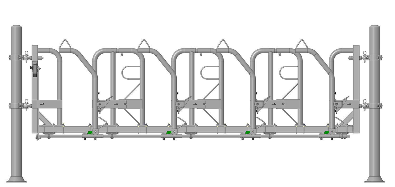 Schwedenfressgitter modular, 4 Plätze Montagelänge 3,23 m inkl. Montagezubehör