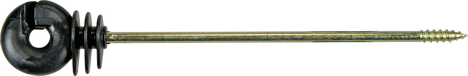 Ringisolator mit langem Schaft, gerade Schaftlänge 18 cm Holzgewinde