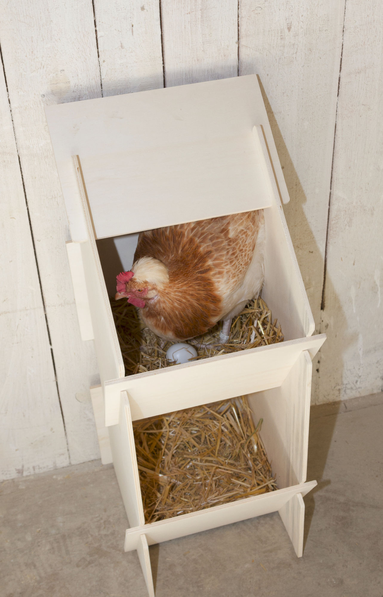 Hühner Legenest aus Holz unmontiert, 30x35x83cm
