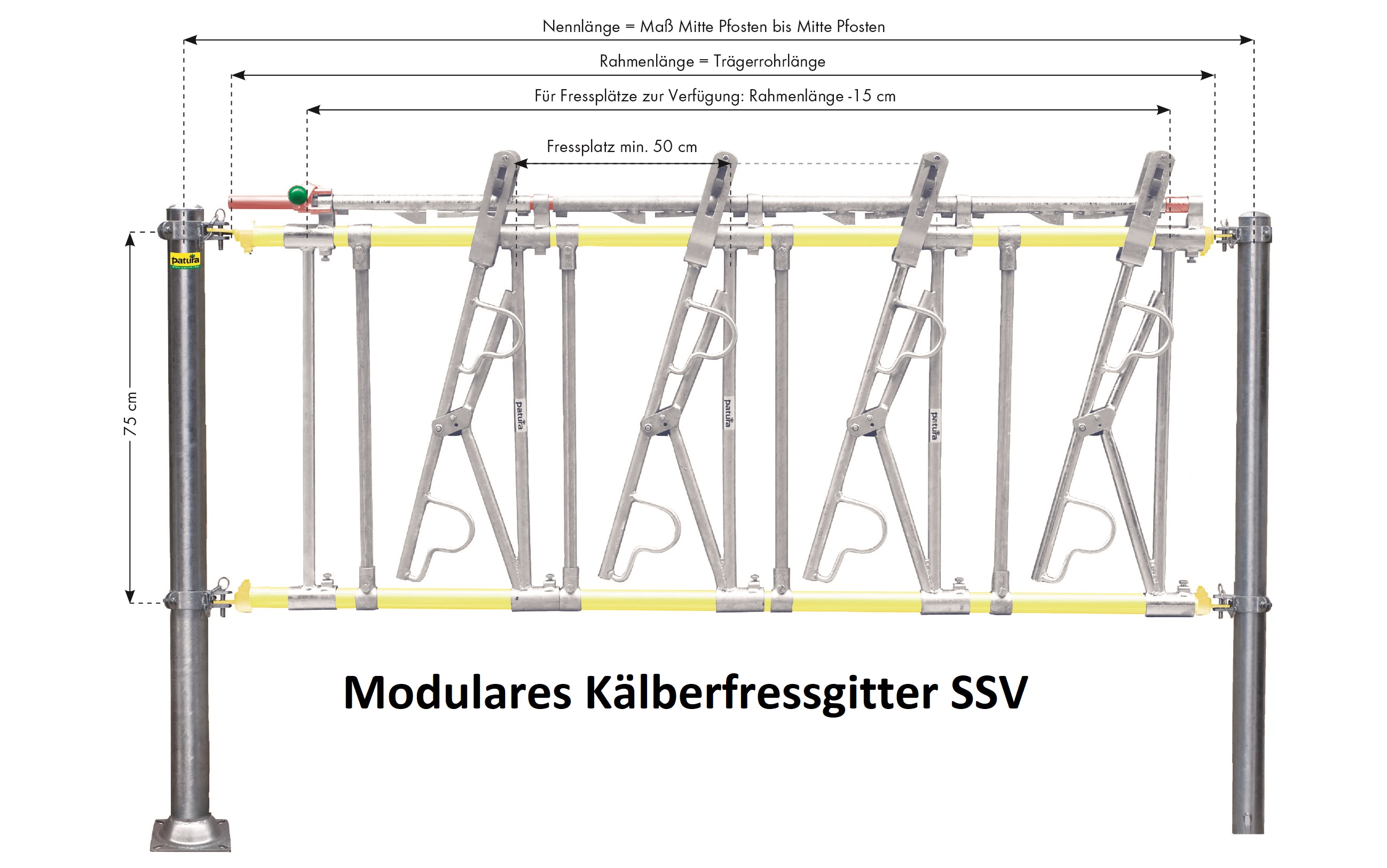 Trägerrohre für SV und SSV Kalb  inkl. Einschub Kalb Standard, Klemmringen