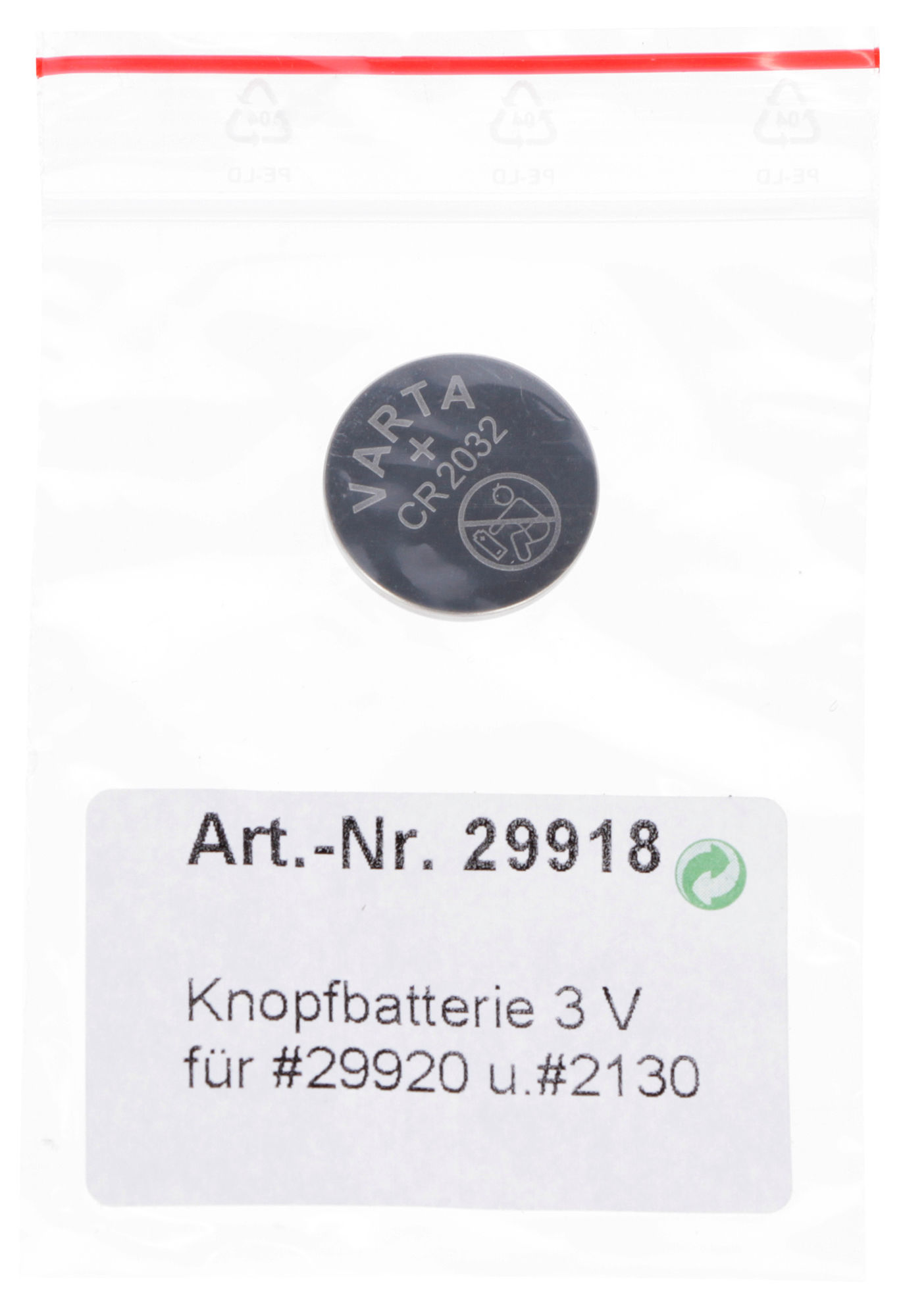 Knopfbatterie 3V für #29920 und #2130 # 2138